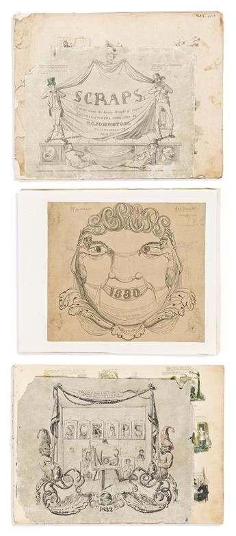 (CARICATURE.) David Claypoole Johnston. Four early American cartoon portfolios.